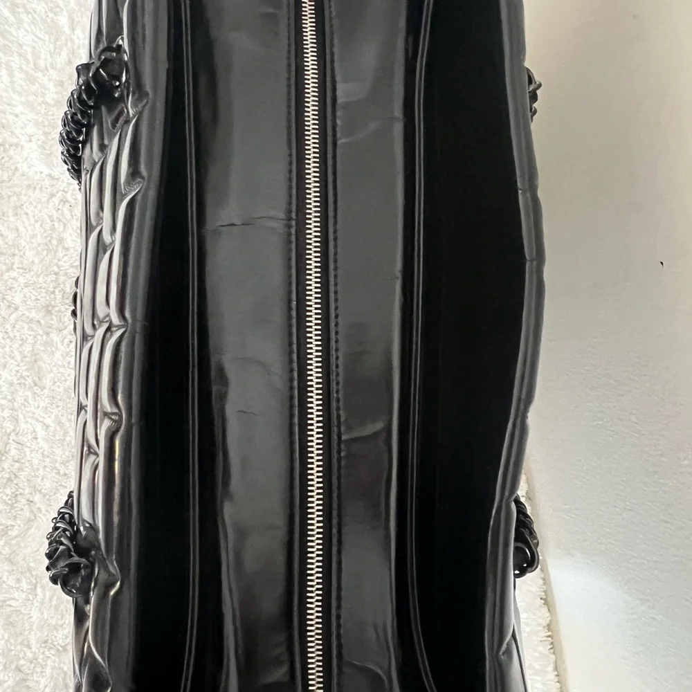 Chanel Black Quilted Vinyl Large Frozen Tote Bag - Picture 4 of 15